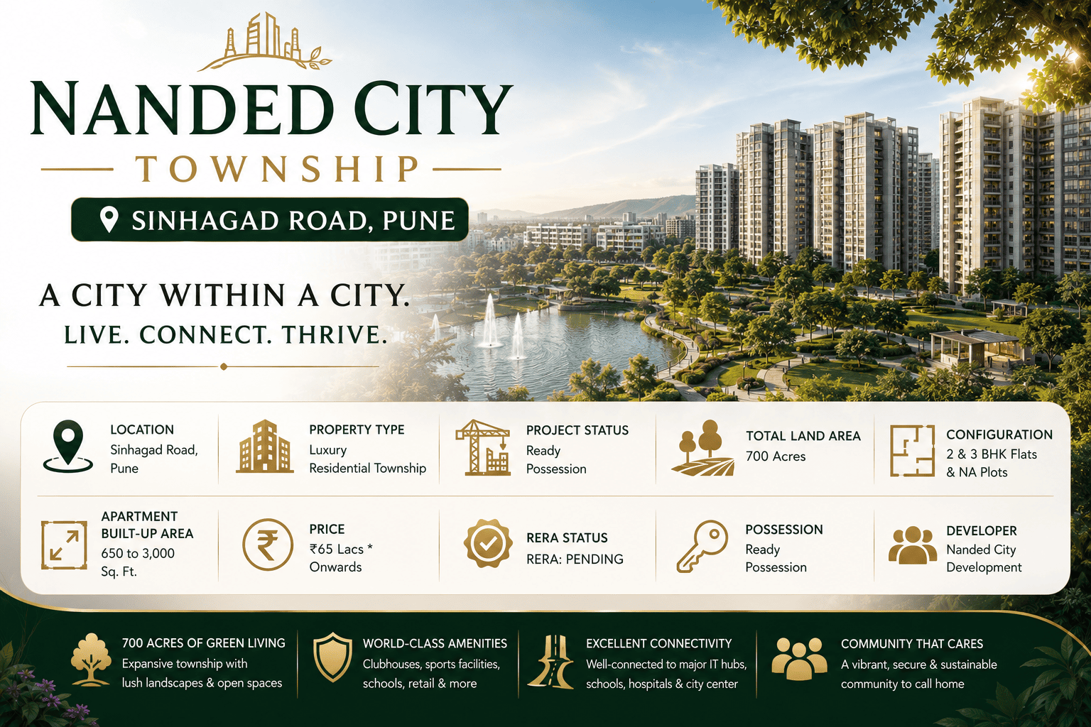 Nanded City Luxury Township on Sinhagad Road, Pune